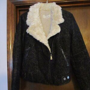 ZARA THAFALUG JACKET WITH FUR LINING SHORT   NEW WITHOUT TAGS